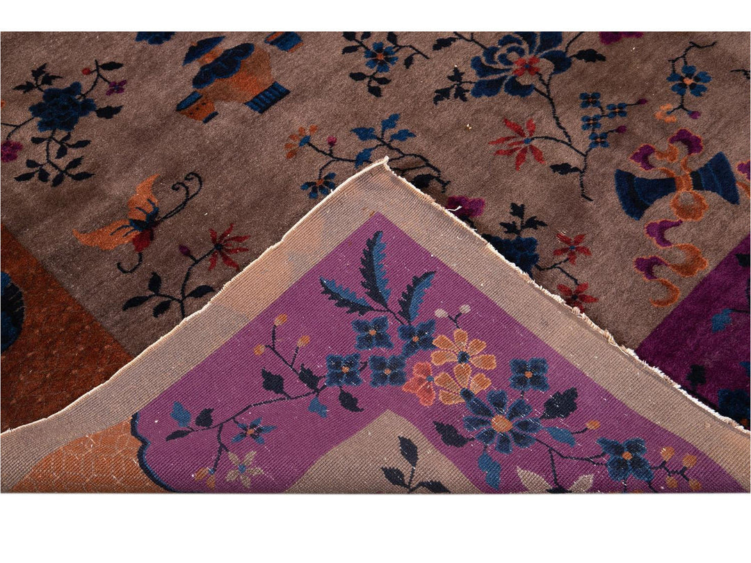 Antique Chinese Art Deco Wool Rug 8 X 10