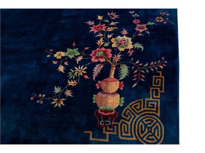 Antique Chinese Art Deco Wool Rug 9 X 11
