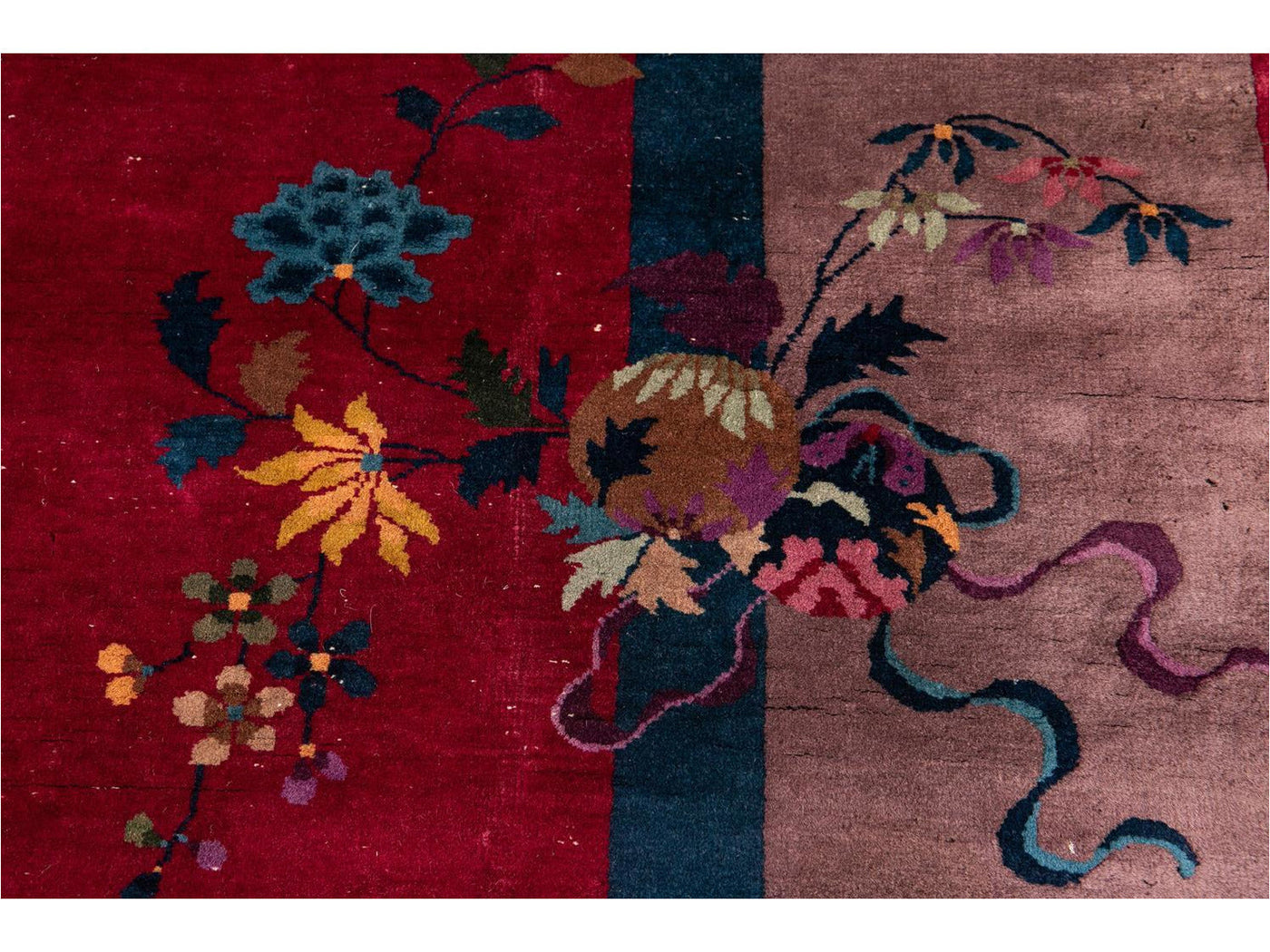 Antique Chinese Art Deco Wool Rug 10 X 14