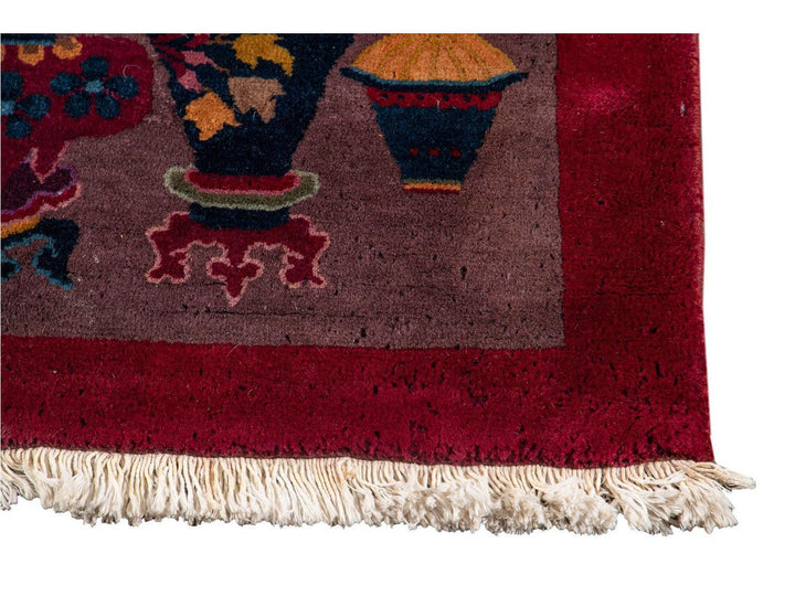Antique Chinese Art Deco Wool Rug 10 X 14