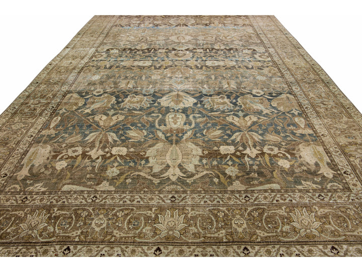 Antique Heriz Wool Rug 11 X 18