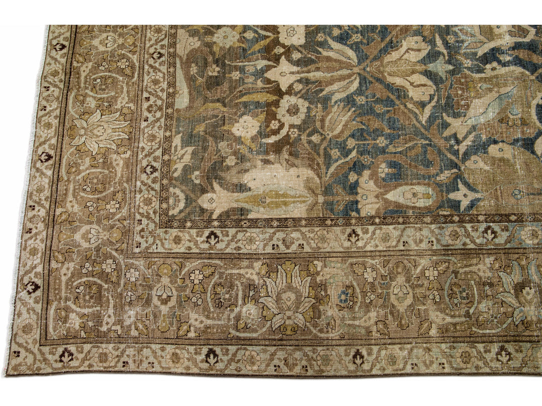 Antique Heriz Wool Rug 11 X 18