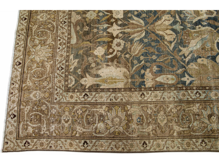 Antique Heriz Wool Rug 11 X 18