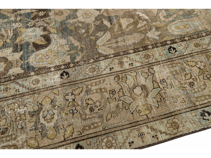 Antique Heriz Wool Rug 11 X 18
