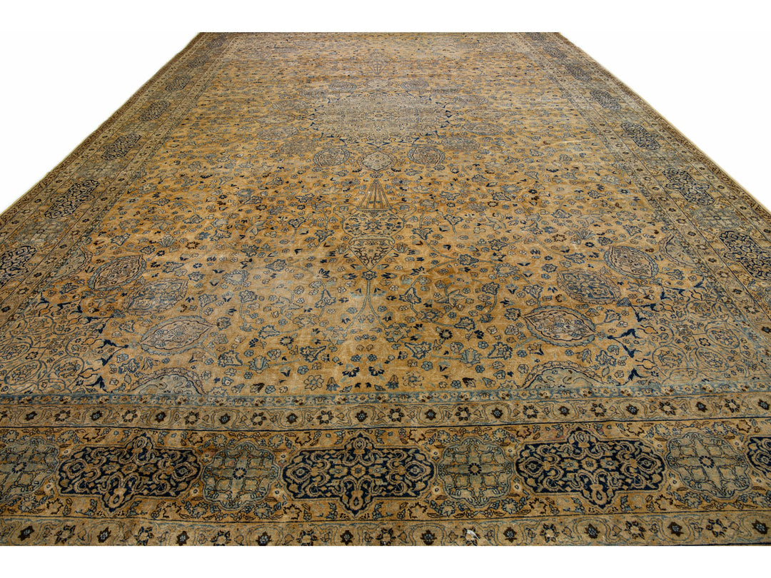 Antique Tabriz Wool Rug 14 X 22