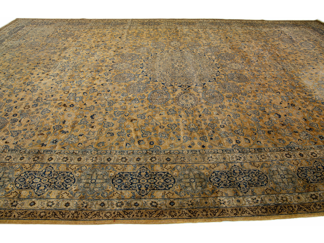 Antique Tabriz Wool Rug 14 X 22
