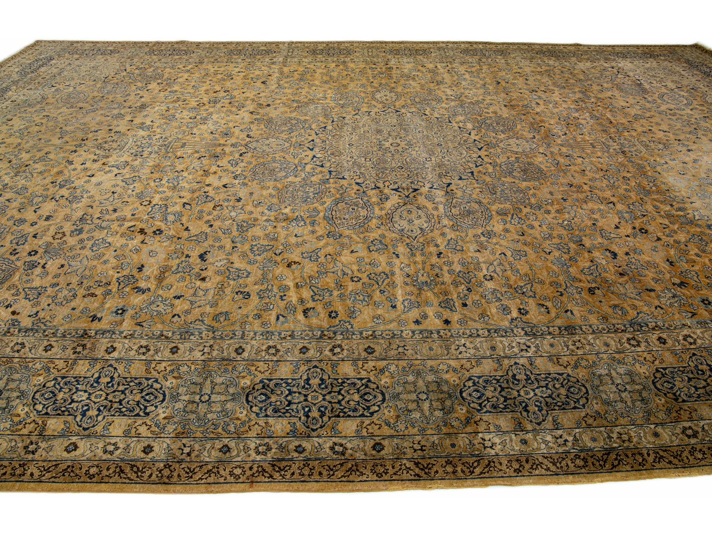 Antique Tabriz Wool Rug 14 X 22
