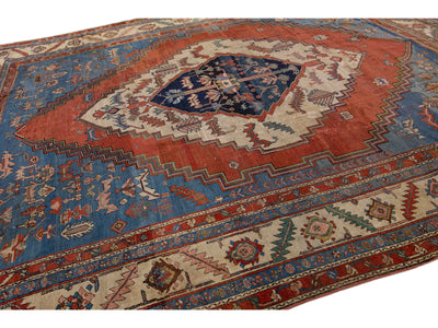 Antique Bakshaish Wool Rug 12 X 13