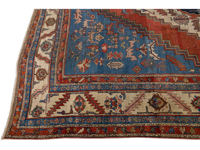 Antique Bakshaish Wool Rug 12 X 13