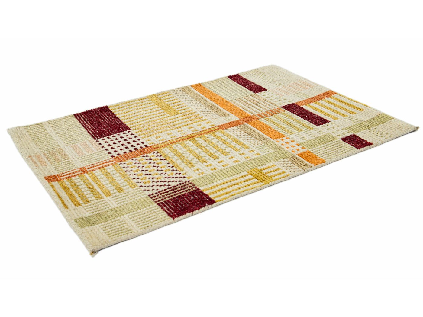 Modern Plaid Structured Custom Wool Rug