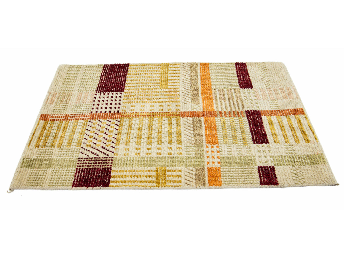 Modern Plaid Structured Custom Wool Rug