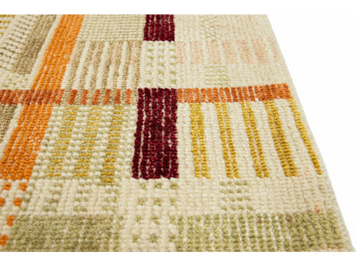 Modern Plaid Structured Custom Wool Rug