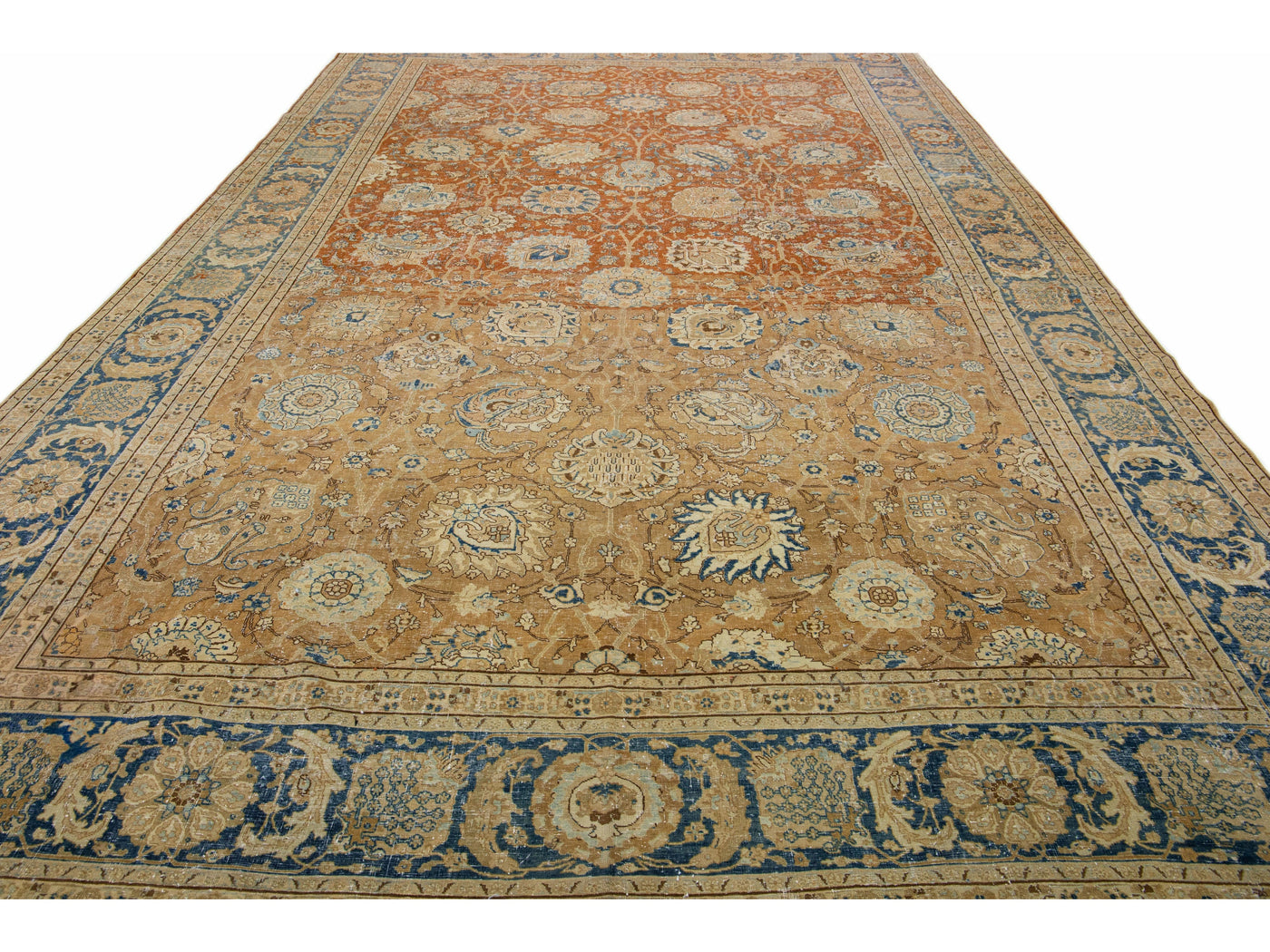 Antique Tabriz Wool Rug 11 X 17