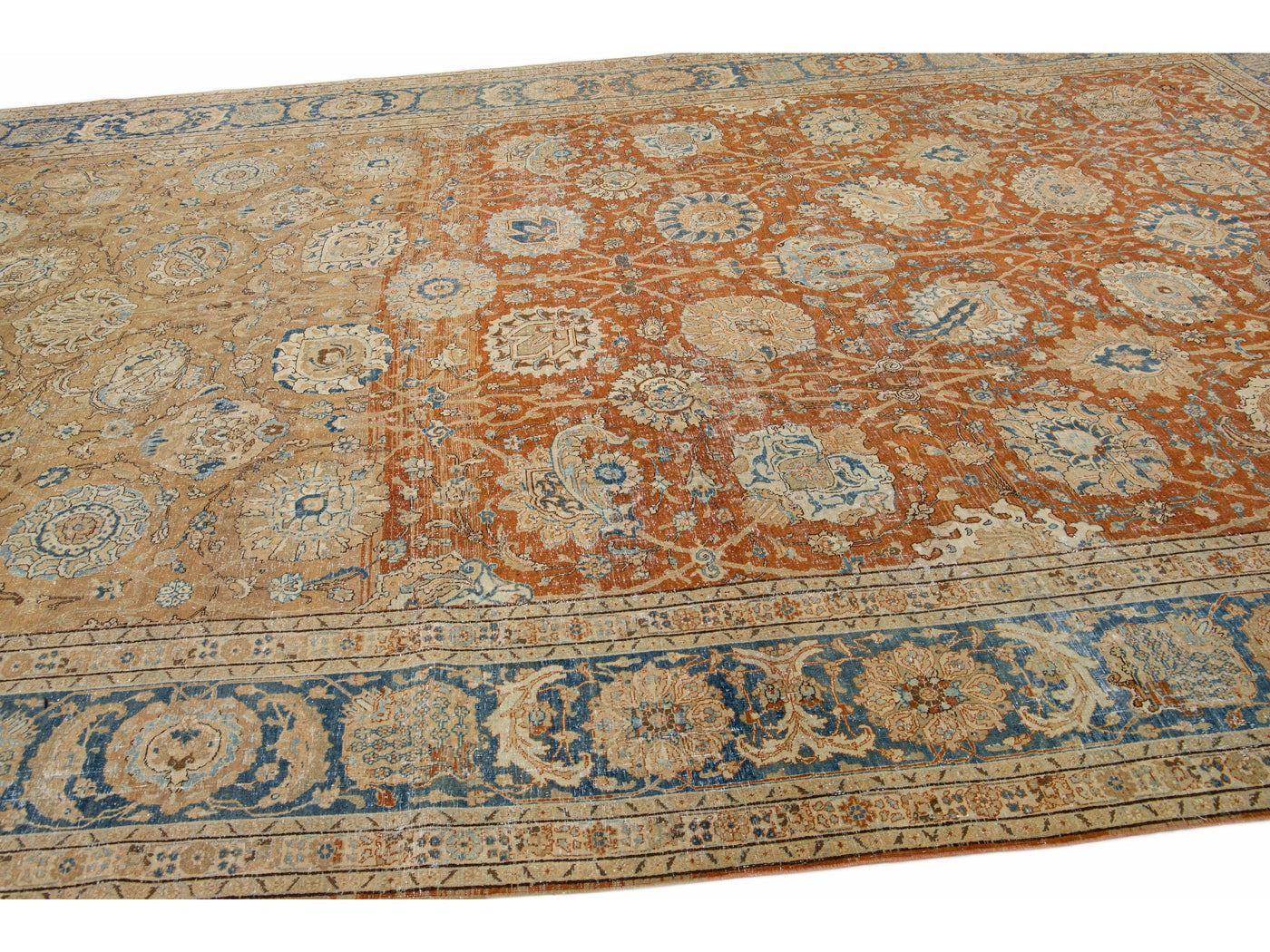 Antique Tabriz Wool Rug 11 X 17