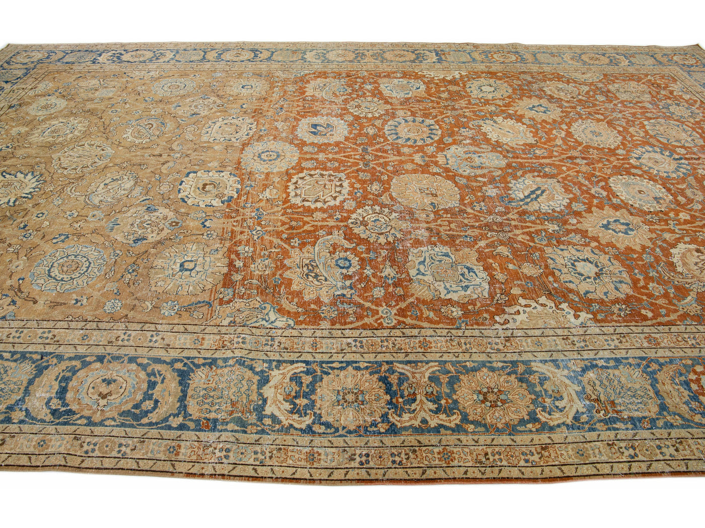 Antique Tabriz Wool Rug 11 X 17