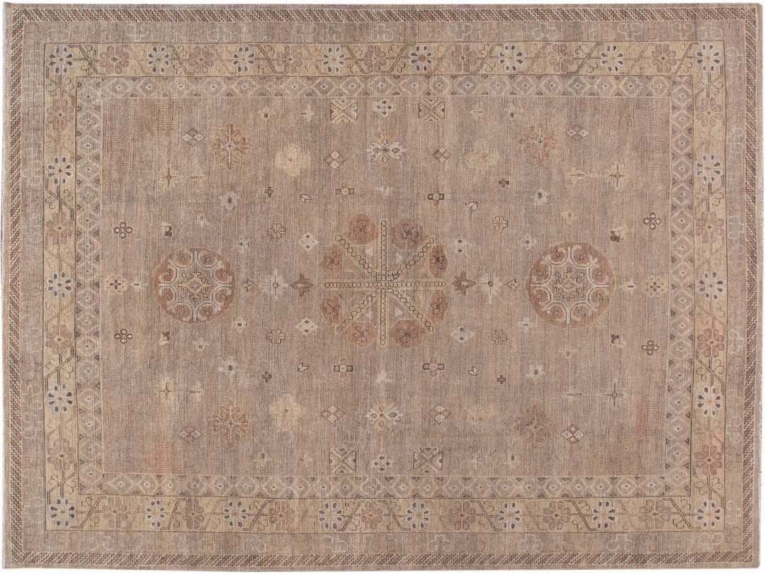 Modern Khotan Style Wool Rug 12 X 16