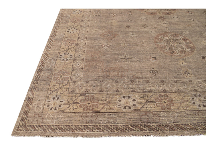 Modern Khotan Style Wool Rug 12 X 16