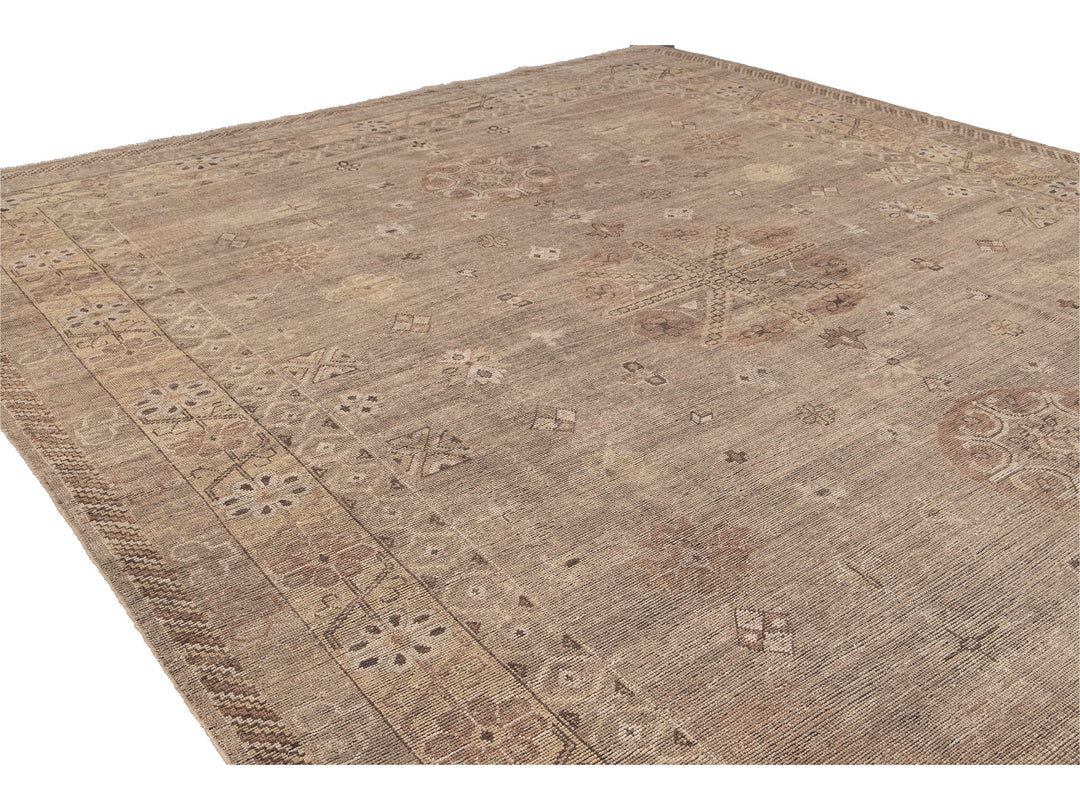 Modern Khotan Style Wool Rug 12 X 16