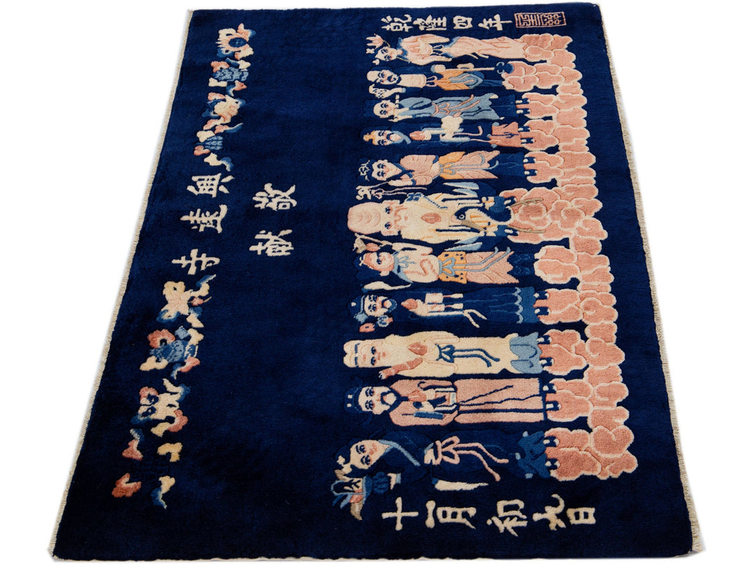 Vintage Peking Chinese Wool Rug 3 X 4