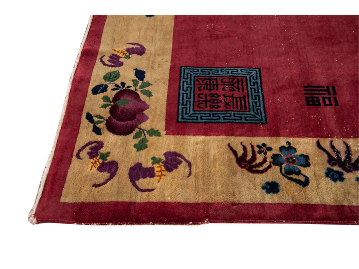 Antique Art Deco Chinese Rug 9 X 12
