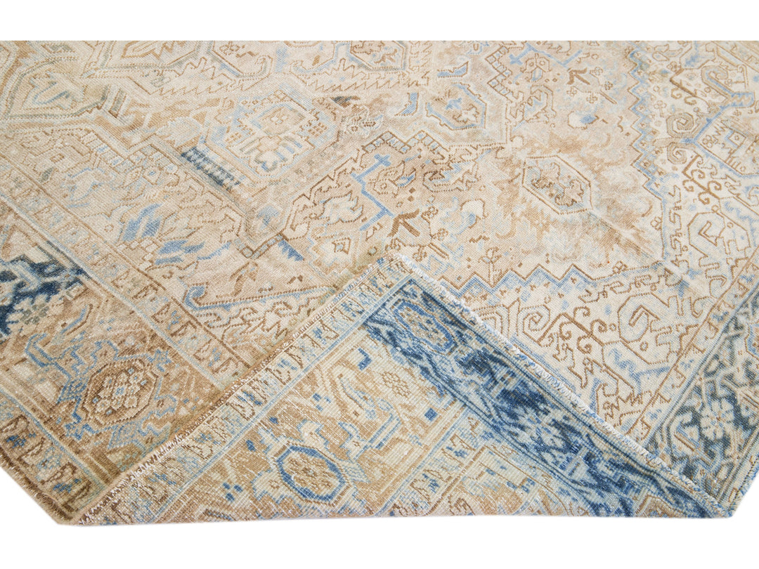 Antique Heriz Wool Rug 8 X 10