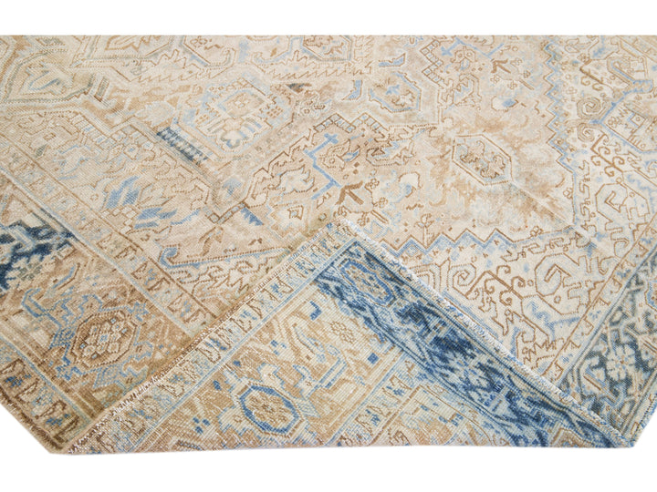 Antique Heriz Wool Rug 8 X 10