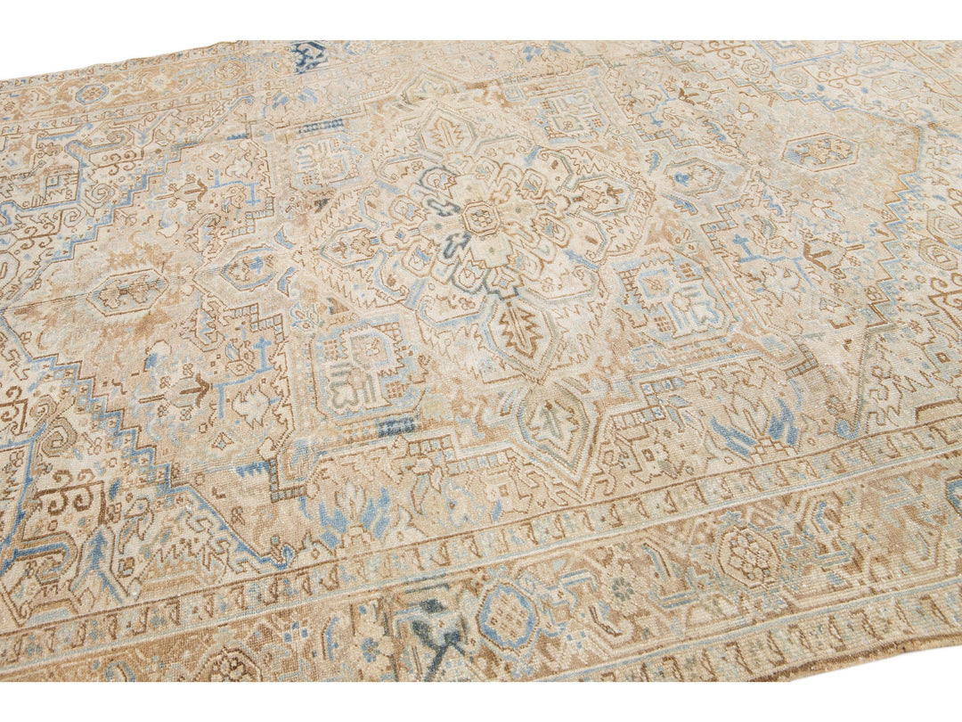 Antique Heriz Wool Rug 8 X 10