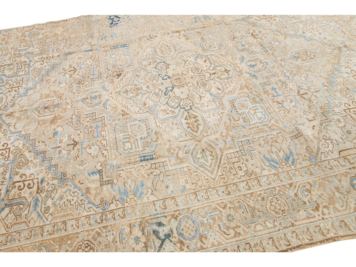 Antique Heriz Wool Rug 8 X 10