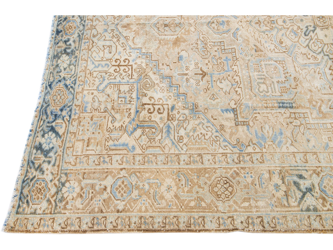 Antique Heriz Wool Rug 8 X 10