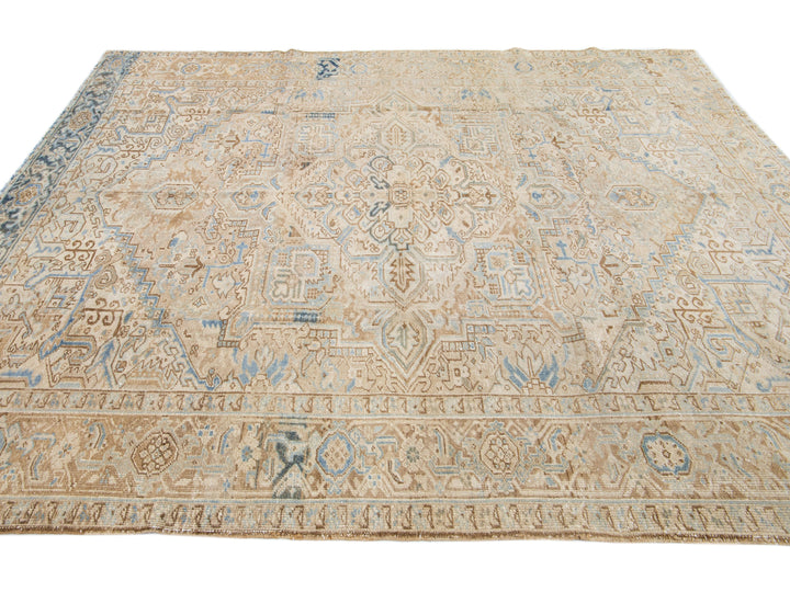 Antique Heriz Wool Rug 8 X 10