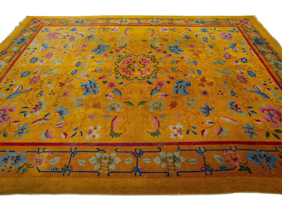 Antique Art Deco Chinese Rug 9 X 12