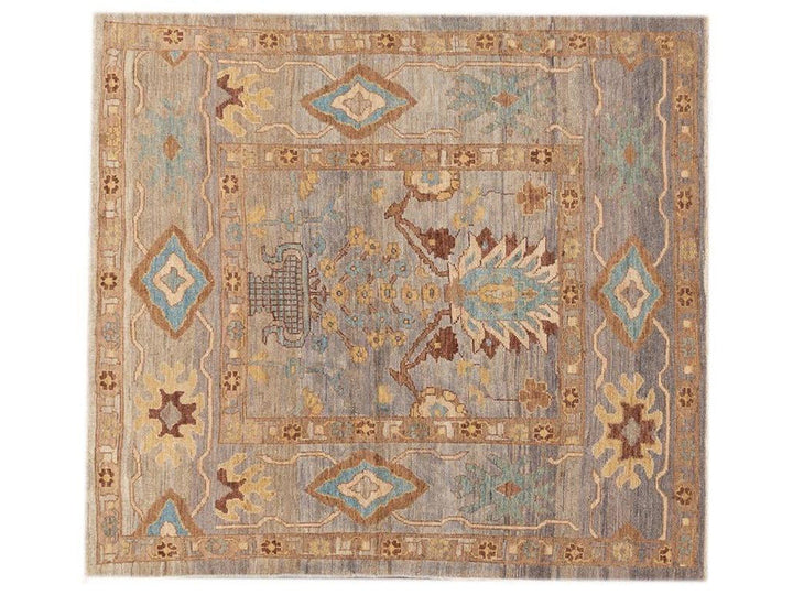 Modern Square Sultanabad Wool Rug 6 X 7
