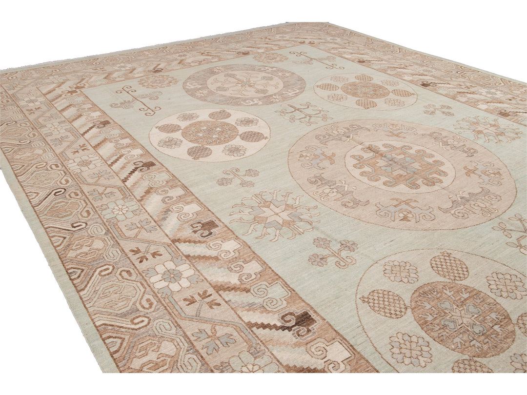 Modern Khotan Style Wool Rug 12 X 20