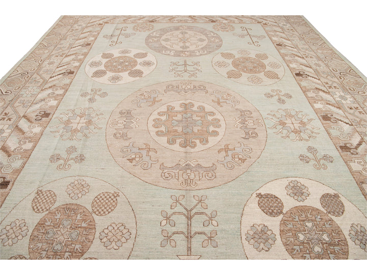 Modern Khotan Style Wool Rug 12 X 20