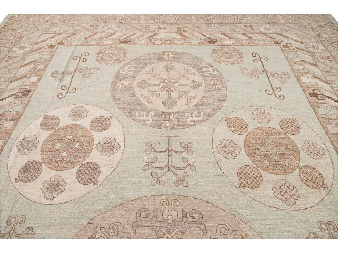 Modern Khotan Style Wool Rug 12 X 20