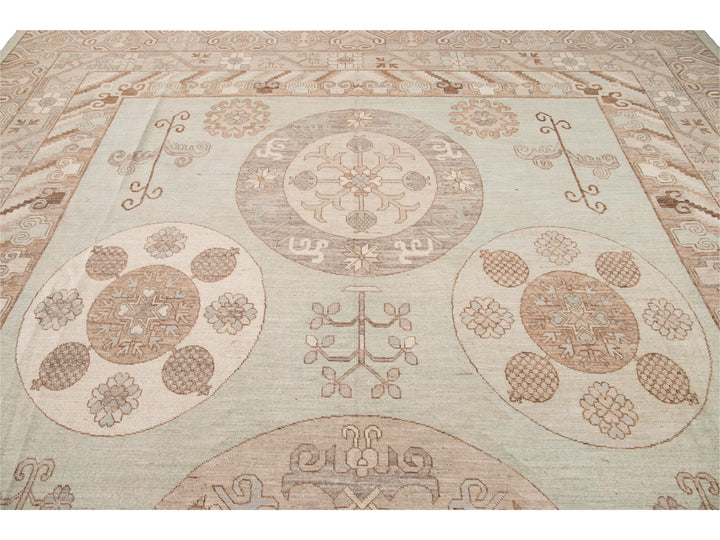 Modern Khotan Style Wool Rug 12 X 20
