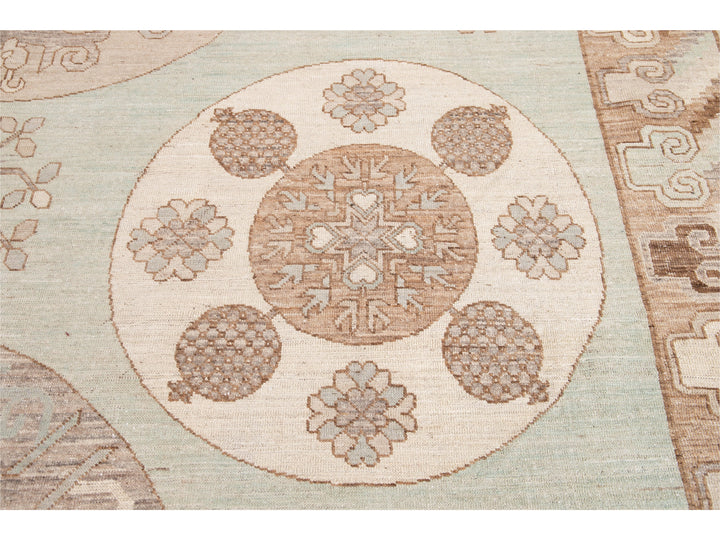 Modern Khotan Style Wool Rug 12 X 20