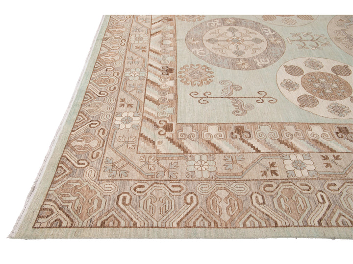 Modern Khotan Style Wool Rug 12 X 20