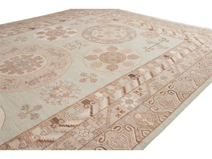Modern Khotan Style Wool Rug 12 X 20