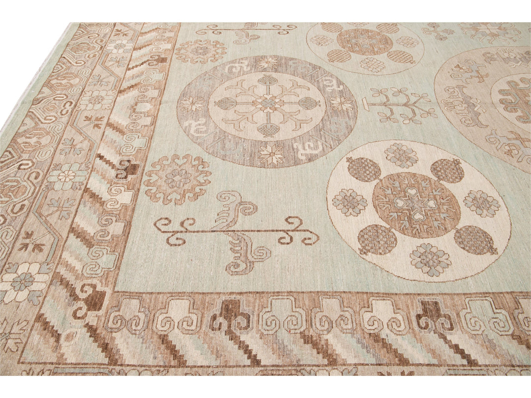 Modern Khotan Style Wool Rug 12 X 20
