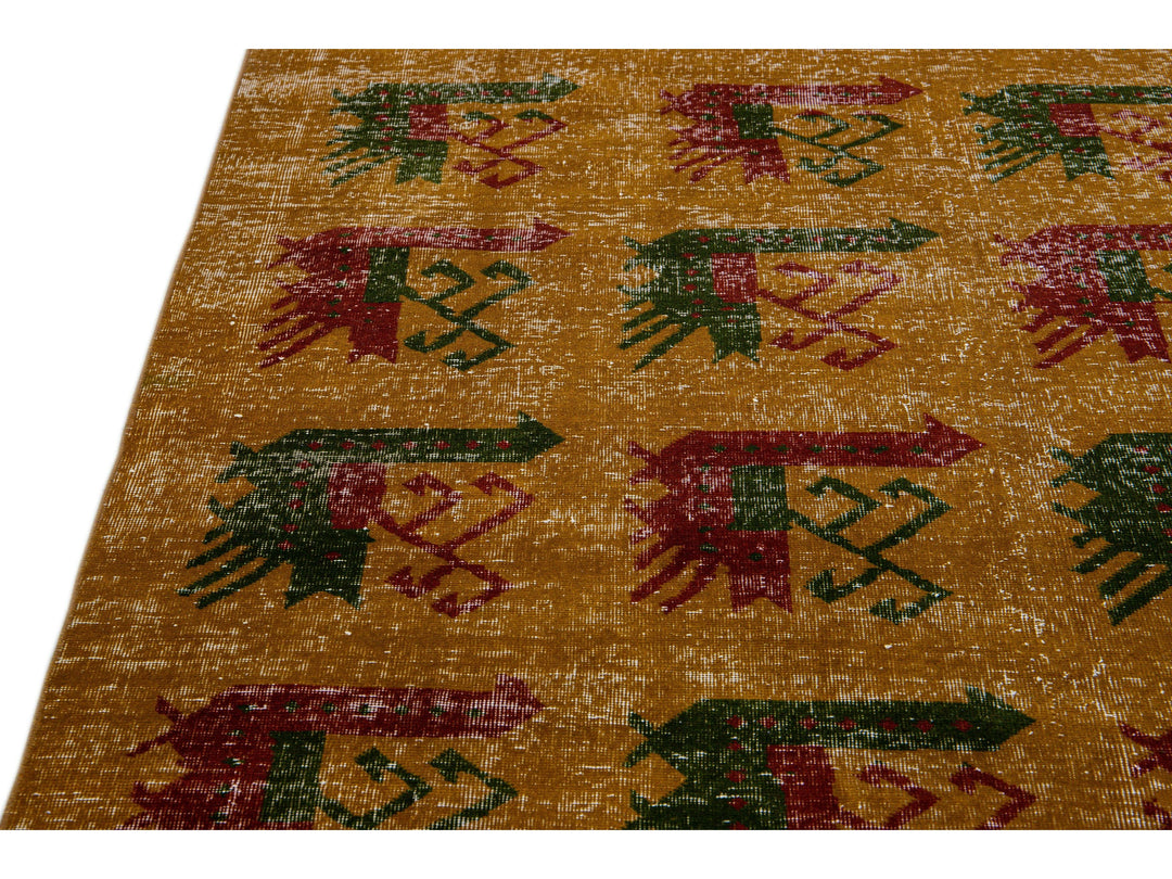 Vintage Turkish Deco Wool Rug 6 X 9