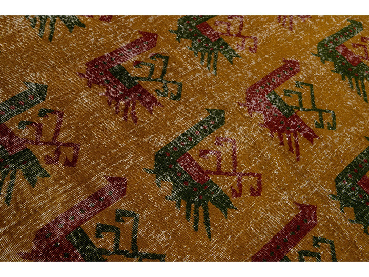 Vintage Turkish Deco Wool Rug 6 X 9