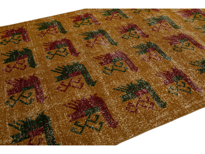 Vintage Turkish Deco Wool Rug 6 X 9