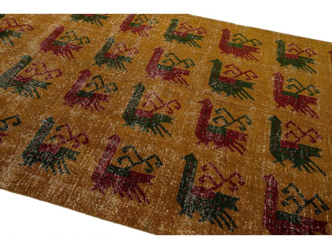 Vintage Turkish Deco Wool Rug 6 X 9