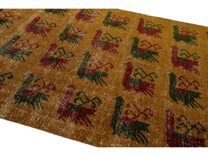 Vintage Turkish Deco Wool Rug 6 X 9