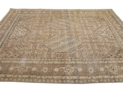 Antique Tabriz Wool Rug 7 X 10