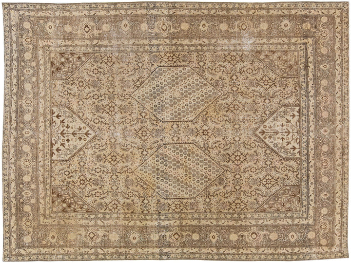 Antique Tabriz Wool Rug 7 X 10