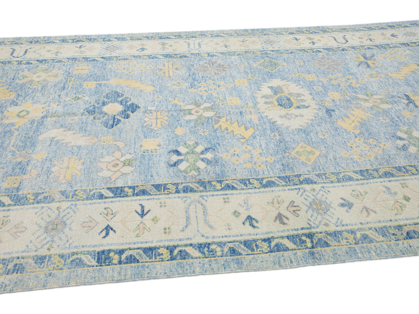 Modern Oushak Wool Runner 7 X 17