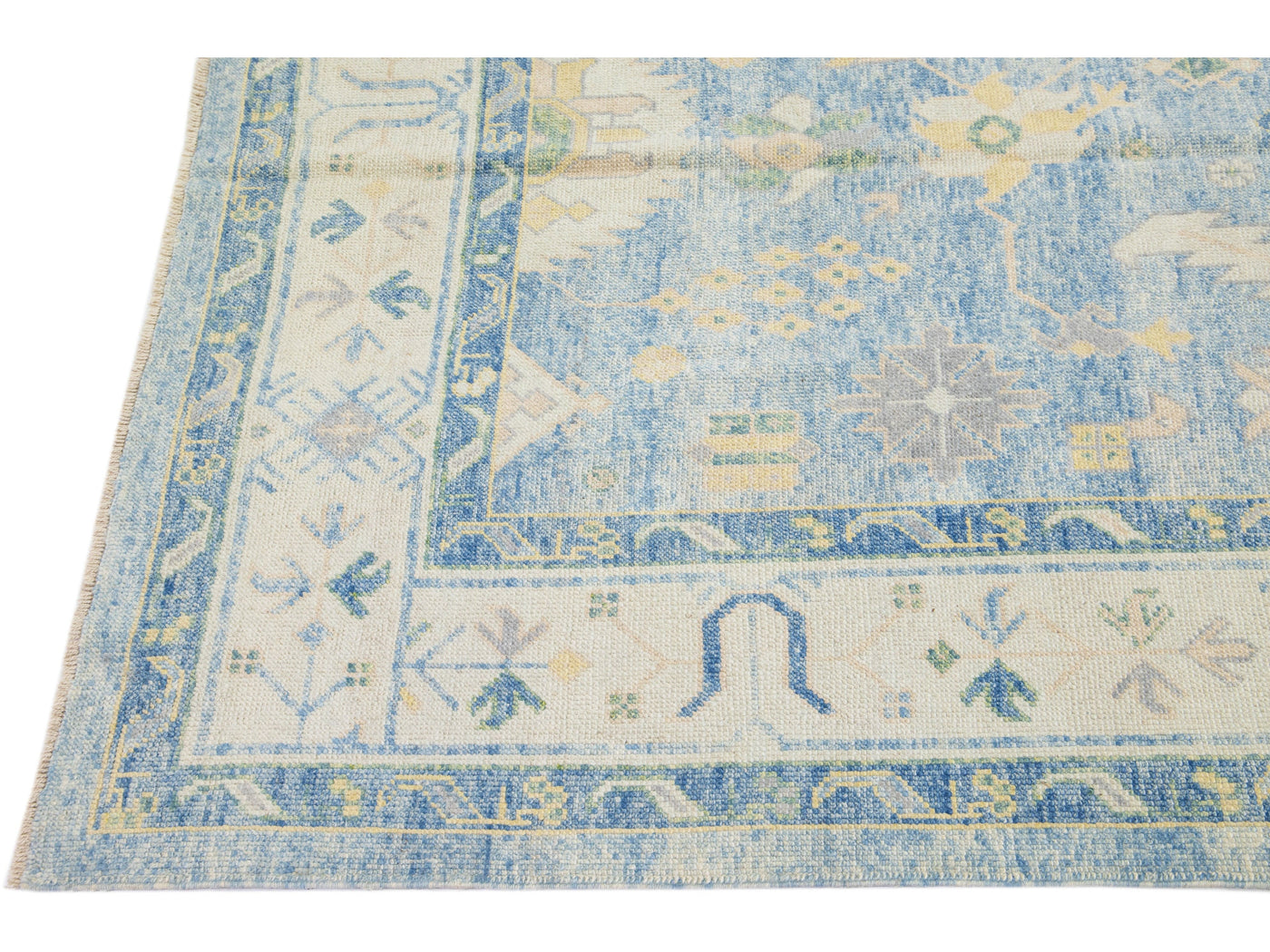 Modern Oushak Wool Runner 7 X 17