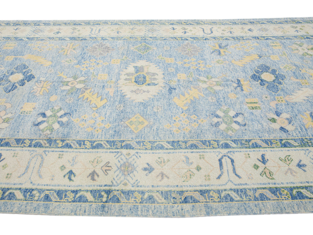 Modern Oushak Wool Runner 7 X 17